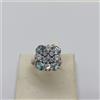 ANELLO DONNA CON TOPAZIO AZZURRO E ZIRCONI ORO BIANCO 18KT 7.9 GR. N.18 (1998)