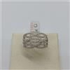 ANELLO DA DONNA CON PAVE' DI ZIRCONI IN ORO BIANCO 18KT 3,3 GRAMMI N 13 (1850)