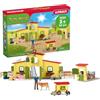 Schleich FARM WORLD | Fattoria con pollai e scatola per cavalli 72224 | set con personaggi, numerose funzioni e tanti accessori | figure realistiche di animali | set da gioco dai 3 anni | 123 pezzi