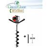 grecoshop Trapano trivella a scoppio 51,7cc professionale 80x15cm con prolunga punta 30 cm