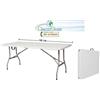 grecoshop Tavolo/Tavola Pieghevole Plastica Picnic Giardino Campeggio Fiere Sagre Pub Bar