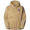 THE NORTH FACE NF0A8C2VLK5 U Mountain CLEANUP Oversized Hoodie Maglia Lunga Uomo Khaki Stone Taglia L