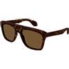 Gucci OCCHIALI DA SOLE GUCCI GG 1570S COLORE 002 HAVANA LENTE MARRONE UOMO SUNGLASSES
