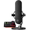 SteelSeries Alias Pro Kit - Microfono XLR + Stream Mixer - Capsula 3x più grande per il gioco, lo streaming e il podcasting - Interfaccia USB/XLR - Controlli personalizzati - RGB - PC singolo o doppio