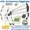 Wttelettronica Kit Antenna TV Amplificata Digitale Terrestre Esterna Con Amplificatore Segnale