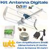 Wttelettronica Kit Antenna TV Amplificata Digitale Terrestre Esterna Con Amplificatore Segnale