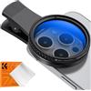 K&F Concept 52mm Clip on Filtro Polarizzatore Circolare per Cellulari Telecamera Telefono