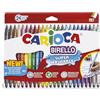 CARIOCA Pennarelli Birello, Pennarelli Colorati per Bambini, con Doppia Punta, Fine e Media, Super Lavabili, Inchiostro Atossico, Colori Assortiti, 24 Pezzi
