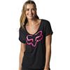 Fox Racing - Maglietta da Donna con Scollo a V, Nera, XS