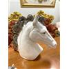 Capodimonte Sonda Statuette Testa di Cavallo Bianco Ceramica Capodimonte Statuina Soprammobile