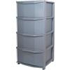 BELLI E FORTI Cassettiera in Plastica Pratika 4 Cassetti Grigio 37,5 x 37 x 80 cm