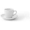 BORELLA CASALINGHI srl Set 6 Tazzine Tazze Caffè in Ceramica Hotel Bianche con Piattini
