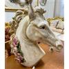 Capodimonte Sonda Testa di Cavallo Statuetta Ceramica Capodimonte Statuina Soprammobile con Fiori