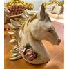Capodimonte Sonda Statuetta Ceramica Testa di Cavallo con Fiori Capodimonte Statuine Soprammobile