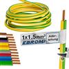 EBROM Conduttore - Singolo cavo rigido - Cavo in PVC - Cavo di cablaggio - H07V-U 1,5 mm² - 1,5 mm2 - Colore: verde giallo, molte lunghezze a scelta, da 10 metri a 100 metri - Lunghezza selezionata: