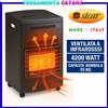 sicar stufa a gas gpl ventilata infrarossi bombola portatile per interni nera 4.2 kw