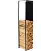 Relaxdays Scaffale Legna da ardere Relaxdays, Montaggio a Parete, HLP: 160x25x25 cm, Legna secca, Ferro, Nero