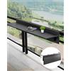 VEVOR Tavolo Sospeso Pieghevole in Metallo per Ringhiera del Balcone da 1500 x 450 x 240 mm, Tavolo da Bar all'Aperto per Ringhiere, per Ringhiere e Patio e Terrazza Staffa in Acciaio Inox