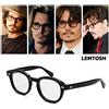 Occhiale Johnny Depp Lenti Trasparenti, Simile Moscot NERO Lemtosh