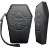 Lazy Skull Portafoglio con cerniera intorno alla bara - Carino portafoglio da donna con teschio e pipistrello - Portafoglio gotico per accessori - Borsa horror bara - Portafoglio gotico spettrale di