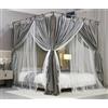 AIOOO Tenda a baldacchino a baldacchino a 4 angoli, a baldacchino, a doppio strato, accogliente, zanzariera in rete e panno, per ragazze e adulti, decorazione per camera da letto (letto king size)