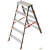 SCALA SCALETTA SGABELLO ALLUMINIO DOPPIA SALITA FORBICE 5 GRADINI 106 CM