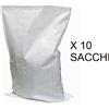 SACCO SACCHI IN RAPHIA BIANCHI 10 PEZZI MULTIUSO DETRITI CANTIERE RACCOLTA OLIVE