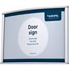Europel Targa Porta 15 x 10 cm Argento, PVC Curvo, Verticale o Orizzontale | Copertura antiriflesso, fissaggio con viti oppure biadesivo, inserto sostituibile, solo interni
