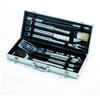Ompagrill Set Barbecue 12 Pezzi in Acciaio Inox con Valigetta in Alluminio - Utensili Prof