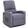 MyLiving Poltrona per Anziani Elettrica Alzapersona Reclinabile Relax Sofa in Tessuto Blu