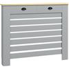 DecHome Copritermosifone in MDF a Doghe con 2 Cassetti 111x19x95cm Grigio DecHome