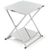 Ompagrill Tavolo Pieghevole in Acciaio Inox per Giardino 70x78x90cm con ripiano in acciaio