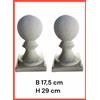 Coppia Di Capitelli Sfere Pigne Decorative Cemento Polvere di Marmo Per Esterno