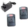 2 Batterie Compatibili + Caricabatterie Kit 2 Batteria 24V Compatibile + Caricabatterie Per Motosega Sega Potatrice Ecc