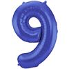 Folat 65929 Palloncino di alluminio Numero Figura 9 Blu Metallizzato Opaco 86 cm - decorazione palloncino di elio per compleanno, anniversario