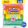 Spontex 12x Bundle Spontex Panni Microfibra 4 Pezzi Multiuso