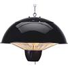 Melchioni Family Apollon, Stufa radiante a soffitto da esterno, Resistenza alogena, 1500W, Corpo in alluminio, Griglia di protezione in acciaio, Grado di Protezione IP34, Nera