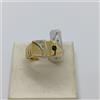 ANELLO DA UOMO IN ORO GIALLO E BIANCO 18KT CON ZIRCONI 6 GRAMMI N.24 (1657)