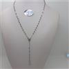 COLLANA ROSARIO RELIGIOSO CON PALLINI LISCI ORO BIANCO 18KT 5,35 GRAMMI (1281)