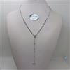 COLLANA ROSARIO RELIGIOSO CON PALLINI LISCI ORO BIANCO 18KT 5,4 GRAMMI (1282)