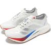 adidas Adizero Boston 12 W White Matte Silver Pure Ruby Women Running JI4480
