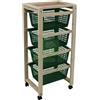 UTENSILERIA 1PZ CARRELLO DA CUCINA CON CESTELLI COLORE NATURALE: