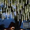 aglow.it Luci di natale a Pioggia Meteoriti 360 Led solare tubo natalizio bianco luce