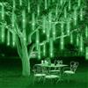 aglow.it Luci di natale a Pioggia Meteoriti 360 Led solare tubo natalizio verde luce