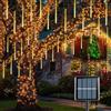 aglow.it Luci di natale a Pioggia Meteoriti 360 Led solare tubo natalizio giallo luce