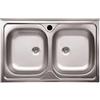BricoShop24 Lavello da Appoggio 80x50 cm 2 Vasche in Acciaio Inox per Cucina