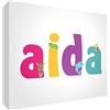 Little Helper LHV-AIDA-A6BLK-15IT Pannello Decorativo Neonato/Battesimo Idea Regalo, Disegno Personalizzabile con Nome da Ragazza Aida, Multicolore, 10.5 x 14.8 x 2 cm
