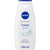 NIVEA Bagnodoccia Creme Soft 750 ml, Bagnoschiuma in crema detergente e idratante, Crema docciaschiuma arricchita con Olio di Mandorla, Vitamine C, E e Oli Nutrienti dal profumo delicato