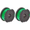BLACK+DECKER Ricambio Tagliabordi - Rocchetti e Filo di Nylon, 1 pezzo X 6 metri, filo 2 mm, Colore Verde, A6482