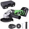 Bakaji Smerigliatrice Angolare 18V 3000mAh Batteria Ricarica Rapida 1 Ora 8000rpm Mandrino M14 per Dischi da 115mm con Valigetta Manico Antivibrazioni e Disco Design Compatto e Leggero